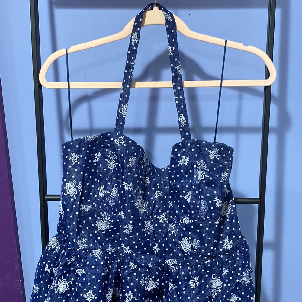 Modcloth floral strapless/halter dress
